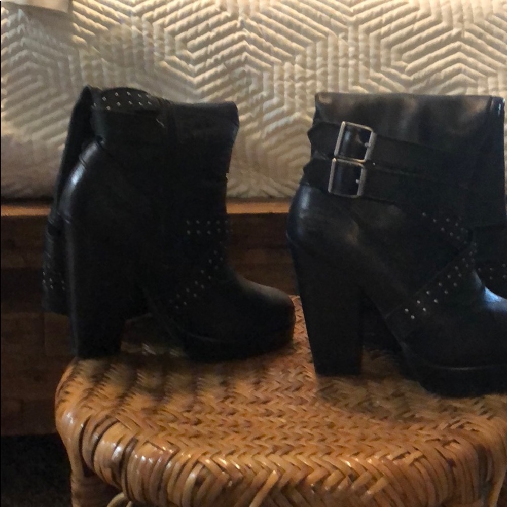 Harley Davidson platform riding boots.
